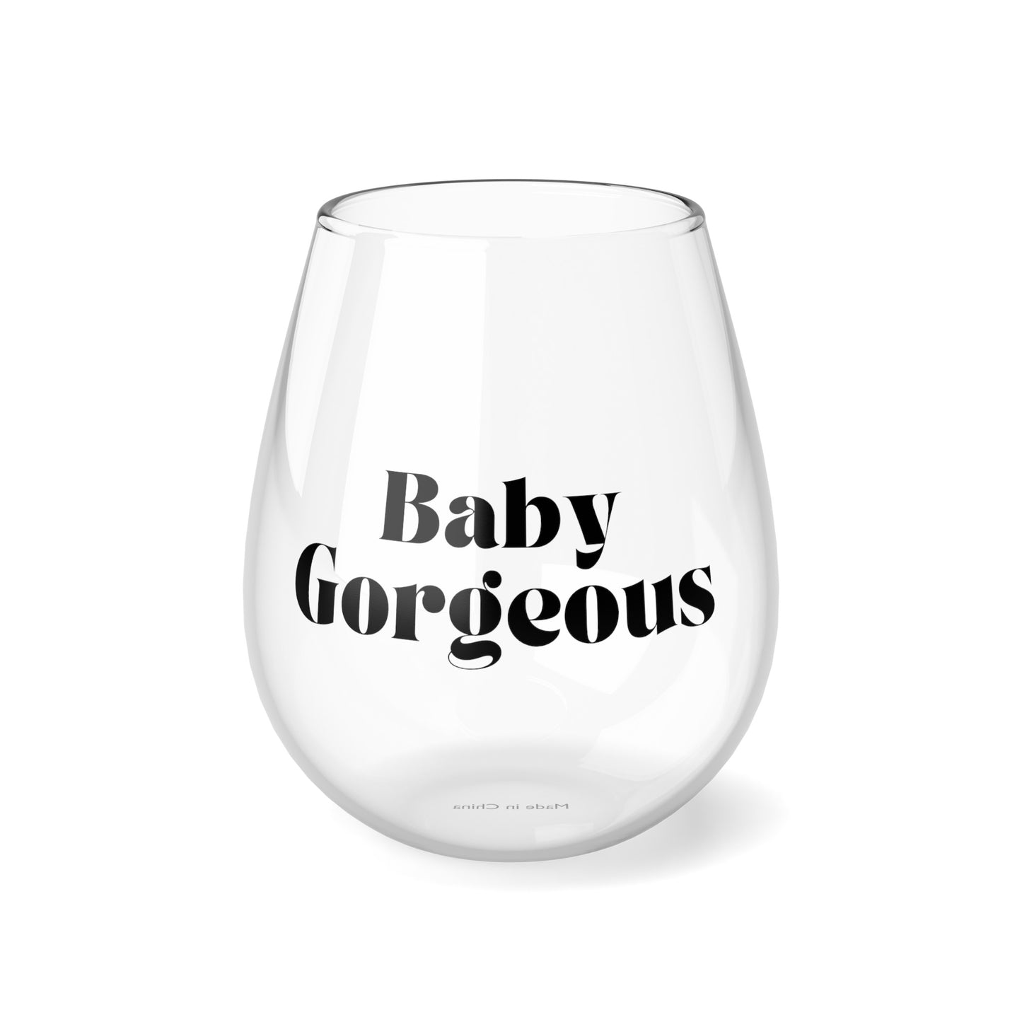 Baby Gorgeous - Lisa Barlow Iconic Saying - Real Housewives Quotes - Fun Gift - Bravo - Reality TV Lover - Stemless Wine Glass, 11.75oz