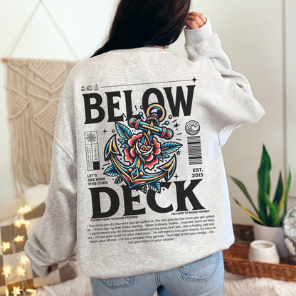 Below Deck Neo Traditional Tattoo Crewneck Sweatshirt