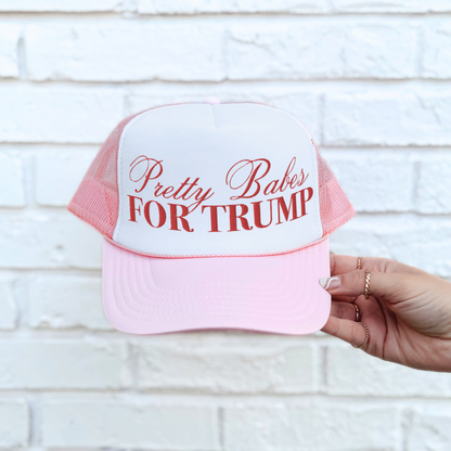 Pretty Babes Vote Trump Embroidered Foam trucker hat