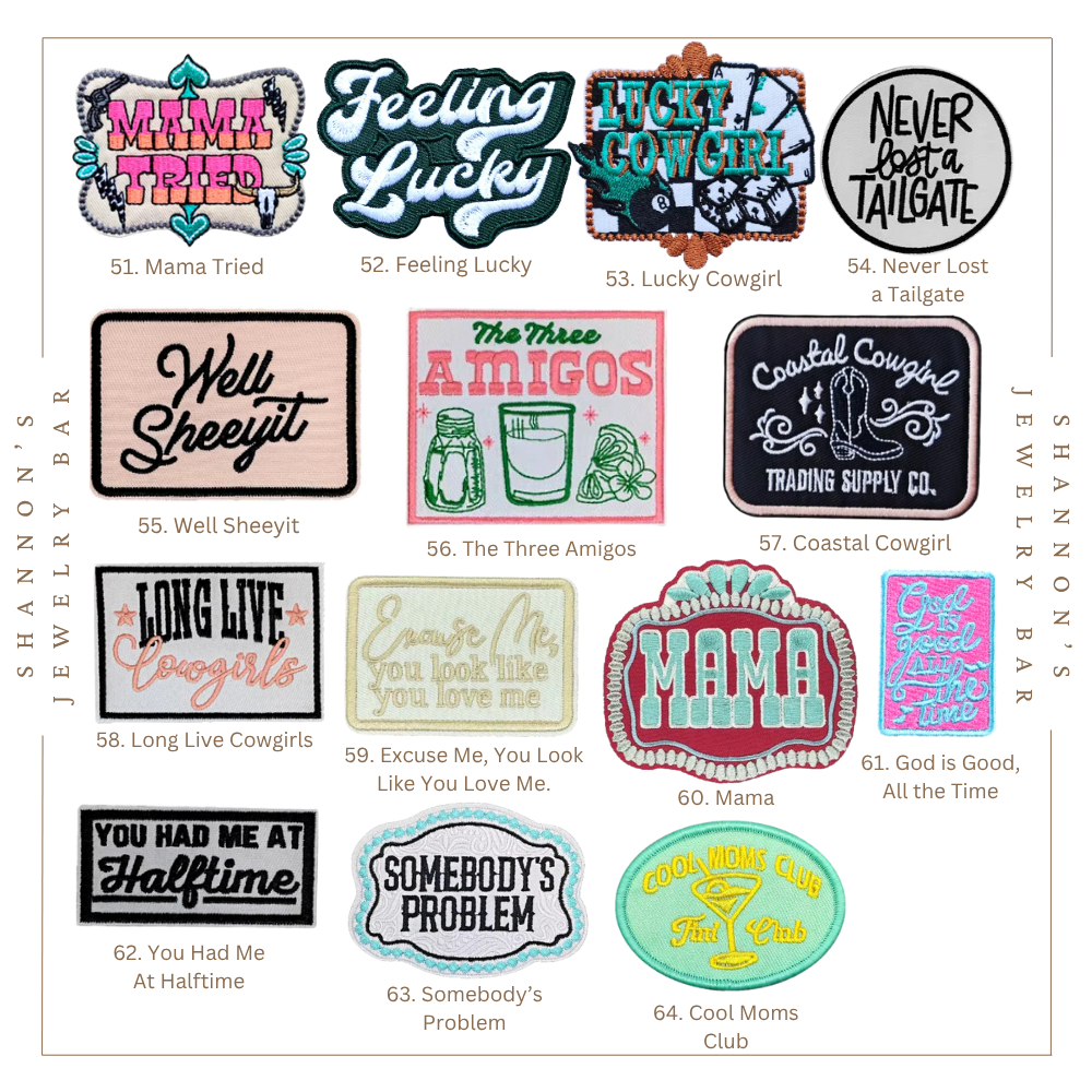 HANDMADE PATCHES - Iron On Patches, Trucker Hat Patch, Western Patch, Trendy Patch, Belt Bag Patch, Patch Bundles, Embroidered Patches