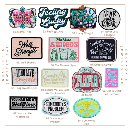 HANDMADE PATCHES - Iron On Patches, Trucker Hat Patch, Western Patch, Trendy Patch, Belt Bag Patch, Patch Bundles, Embroidered Patches