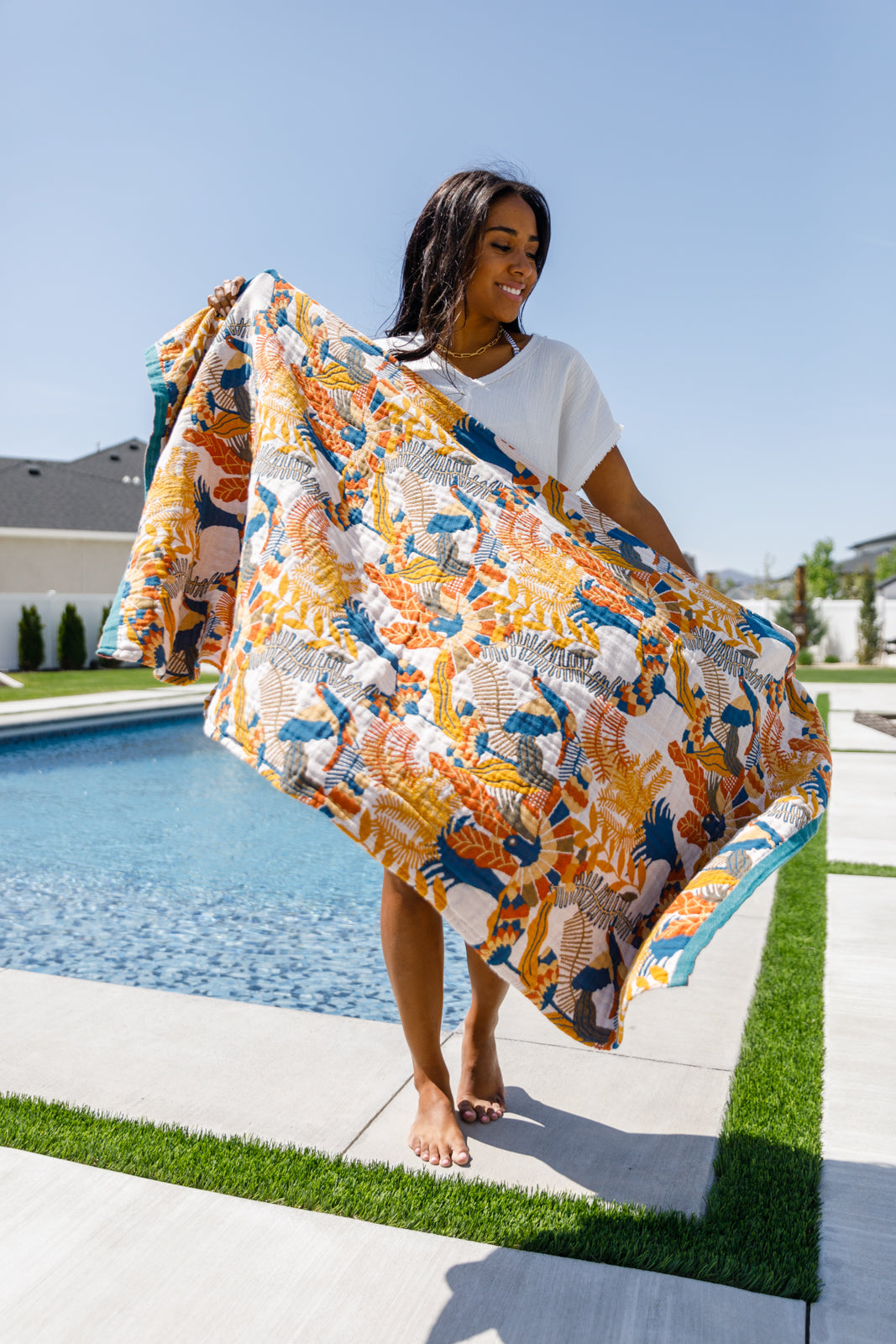 Luxury Beach Towel in Bird Of Paradise - Shannon’s Jewelry Bar