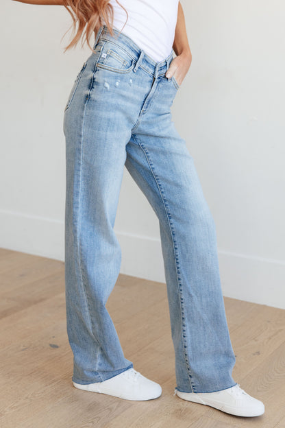 Mildred High Rise V Front Waistband Straight Jeans - Shannon’s Jewelry Bar