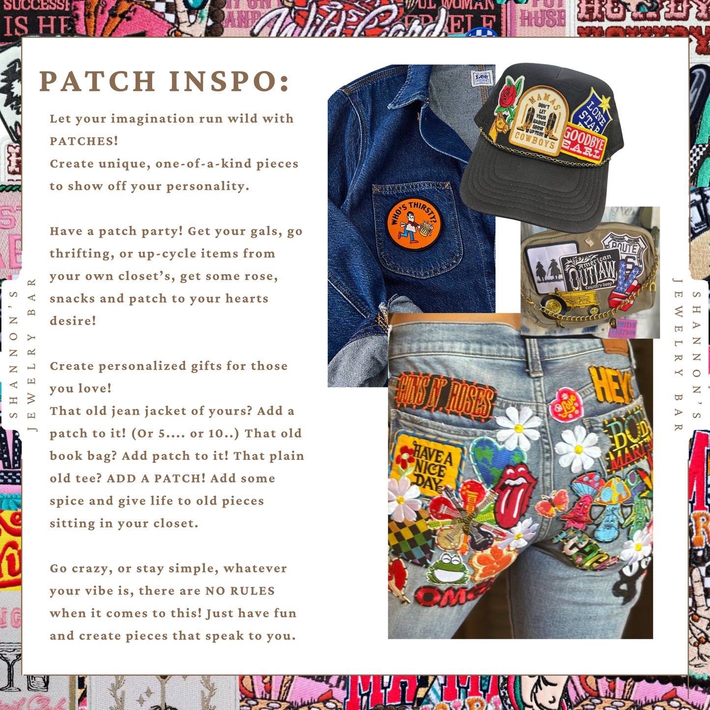 Cowboys & Tequila Embroidered Patch | Western Party Iron-On