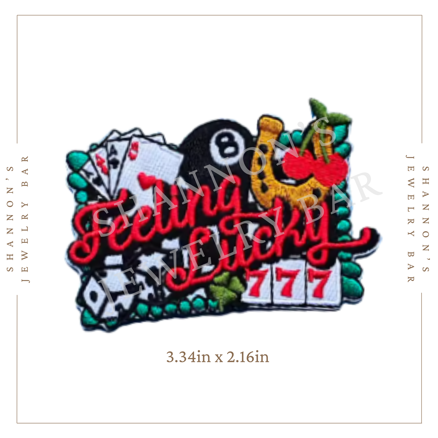 Feelin’ Lucky Gambling Patch - Embroidered Iron-on Patch