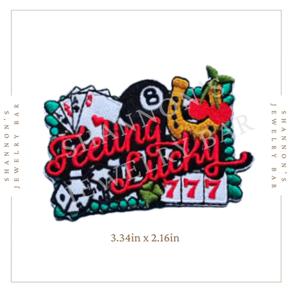 Feelin’ Lucky Gambling Patch - Embroidered Iron-on Patch
