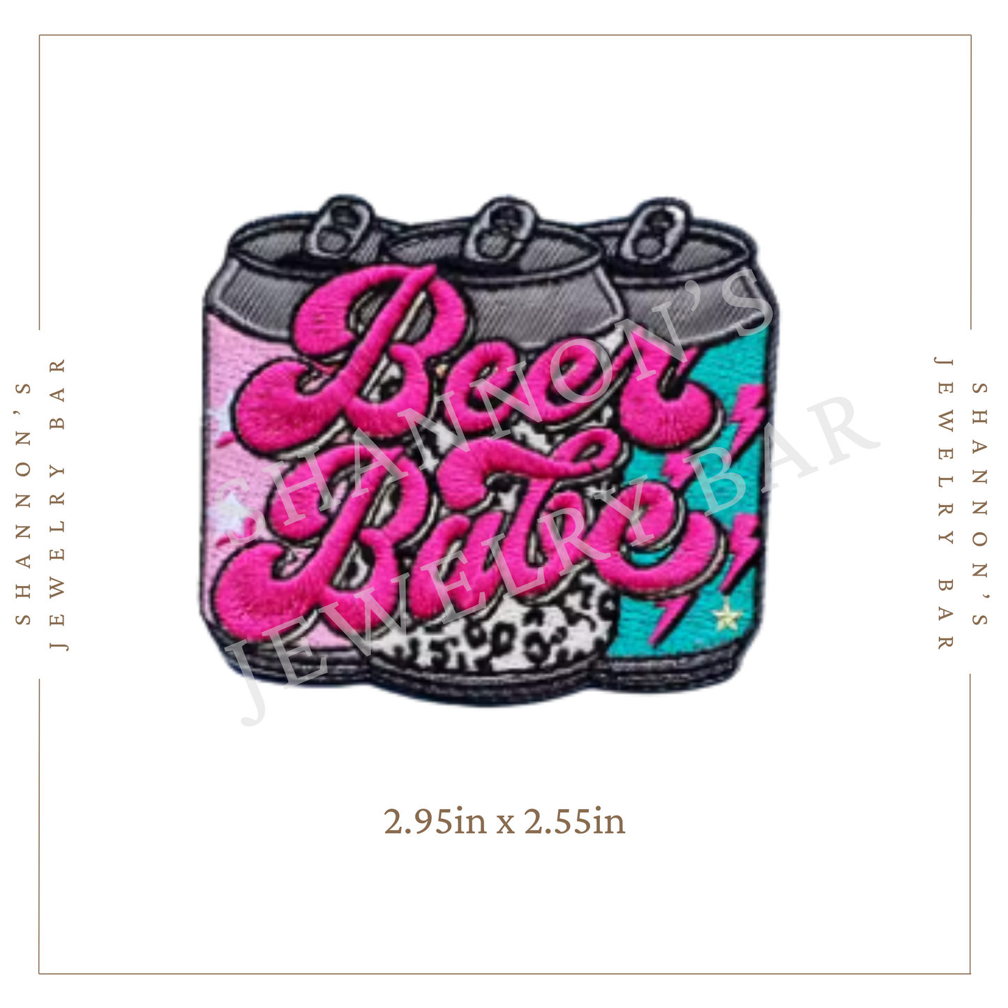 Beer Babe Embroidered Patch | Retro Can Design | Fun Trucker Hat Patch