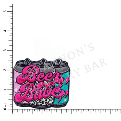 Beer Babe Embroidered Patch | Retro Can Design | Fun Trucker Hat Patch