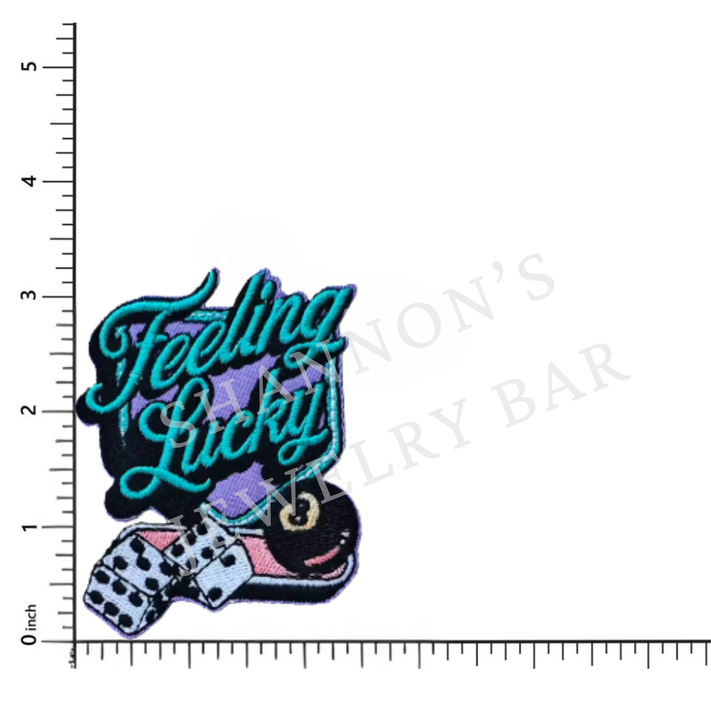 Feeling Lucky Embroidered Patch | Retro Dice & 8-Ball Design