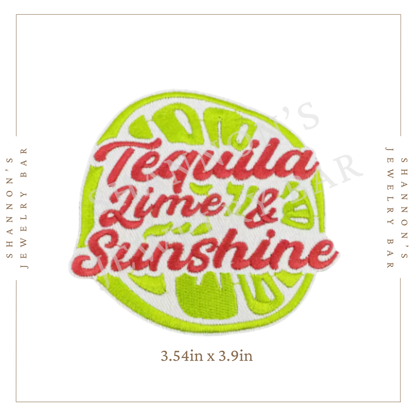 Tequila Time & Sunshine Embroidered Patch | Summer Citrus Iron-On
