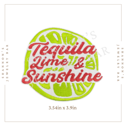 Tequila Time & Sunshine Embroidered Patch | Summer Citrus Iron-On