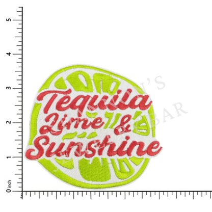 Tequila Time & Sunshine Embroidered Patch | Summer Citrus Iron-On