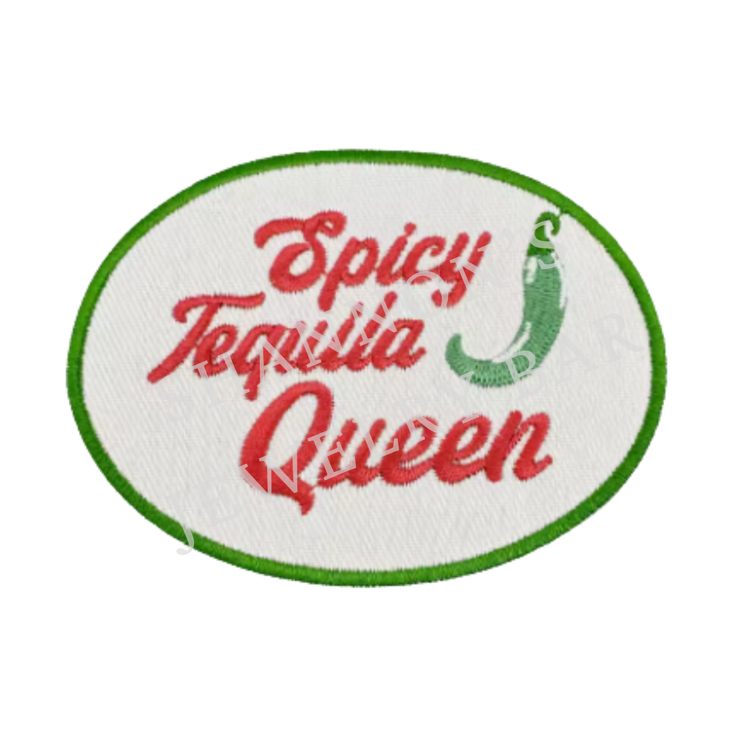 Spicy Tequila Queen Embroidered Patch | Fiesta Iron-On Patch