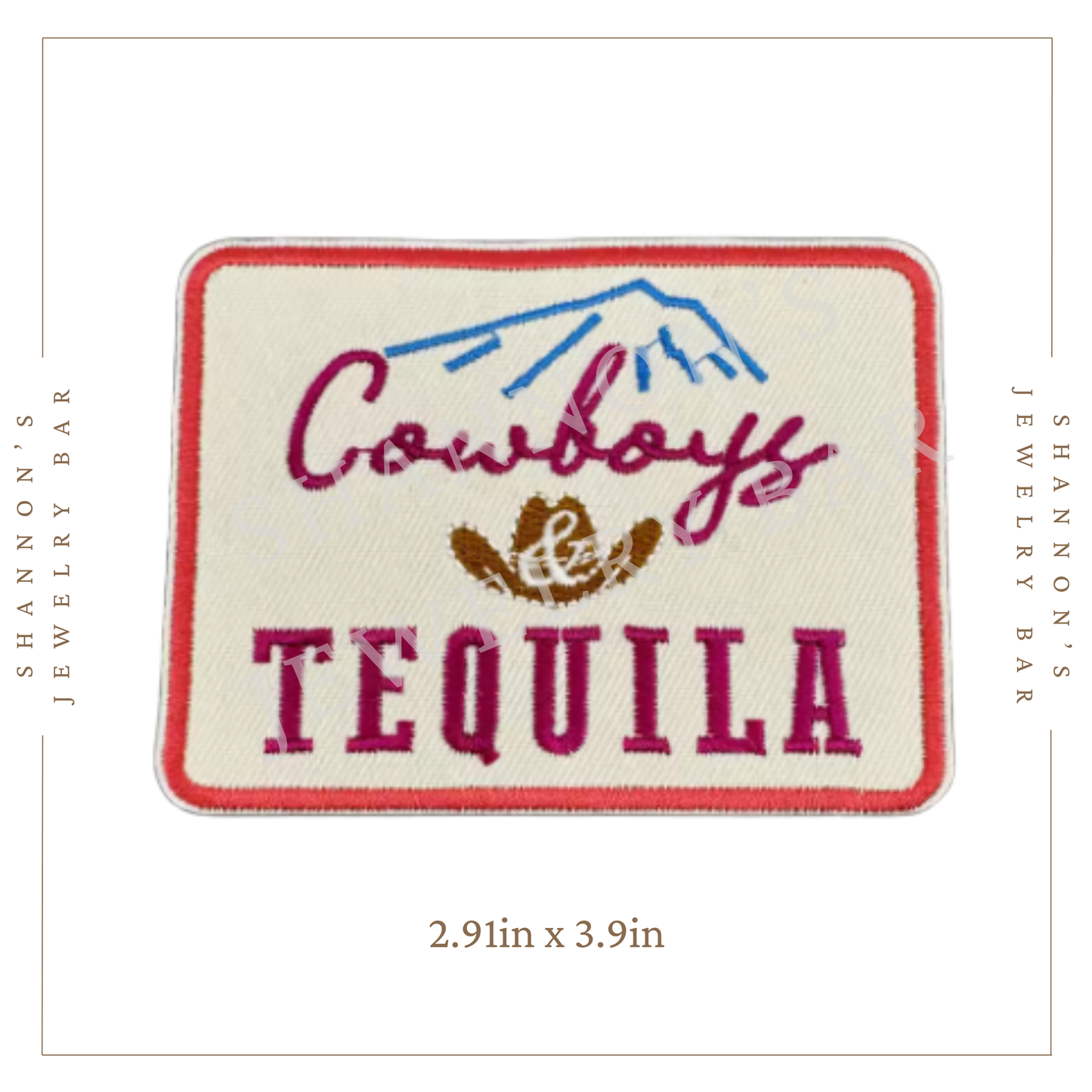 Cowboys & Tequila Embroidered Patch | Western Party Iron-On