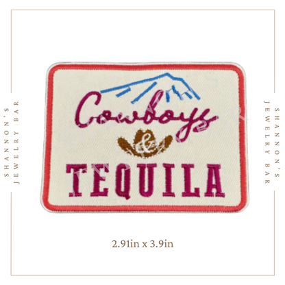 Cowboys & Tequila Embroidered Patch | Western Party Iron-On