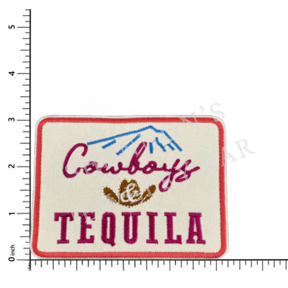 Cowboys & Tequila Embroidered Patch | Western Party Iron-On