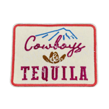 Cowboys & Tequila Embroidered Patch | Western Party Iron-On