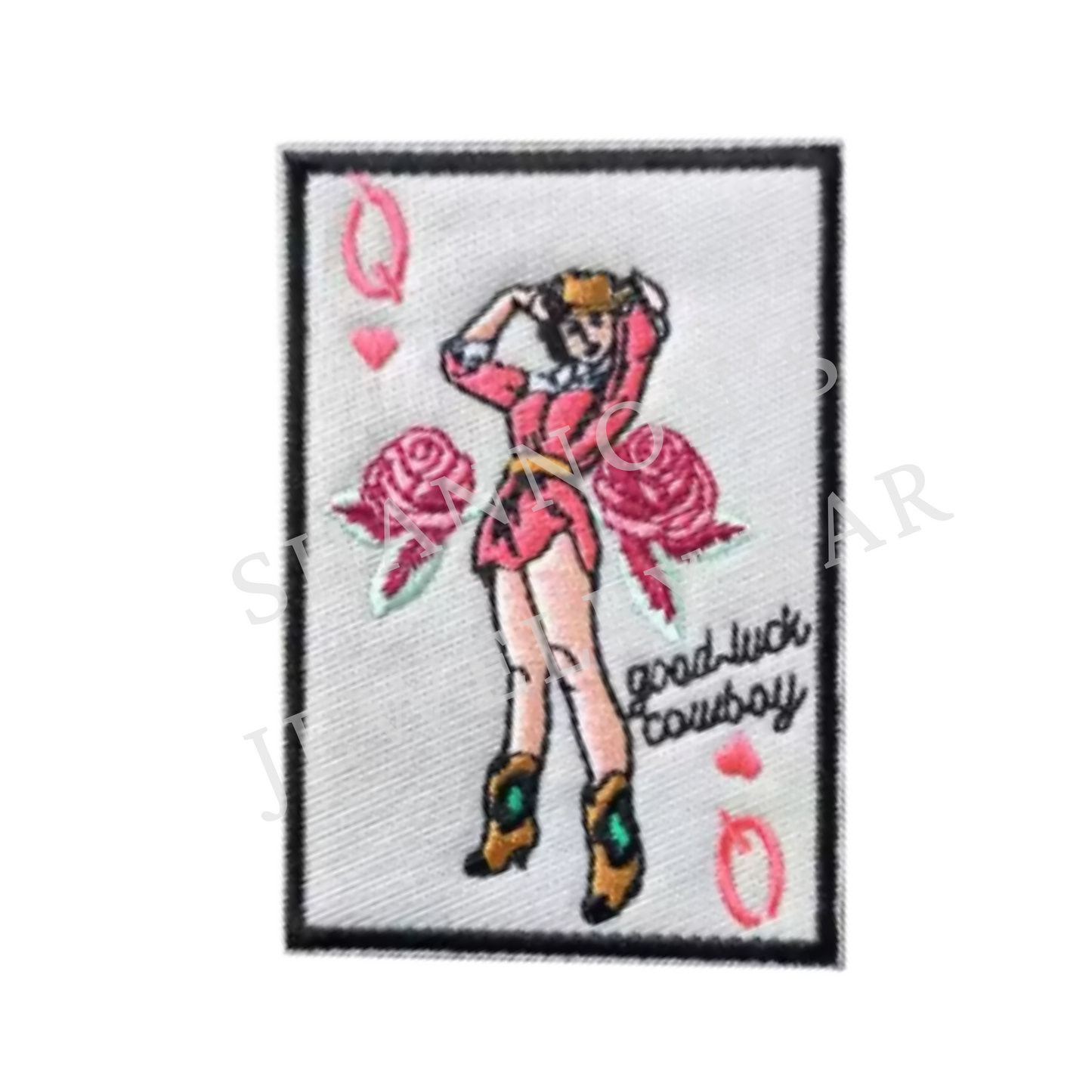 Good Luck Cowboy Queen Patch | Retro Pinup Western Iron-On