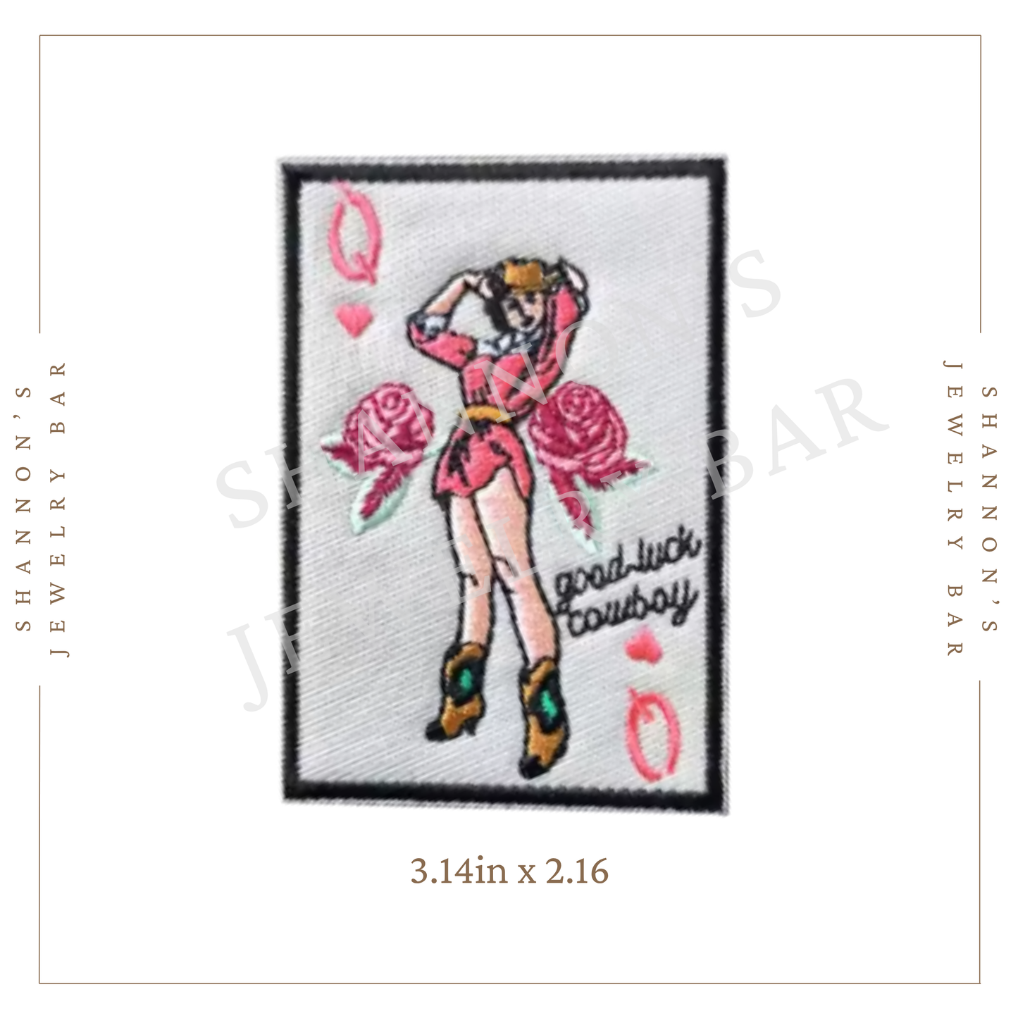 Good Luck Cowboy Queen Patch | Retro Pinup Western Iron-On
