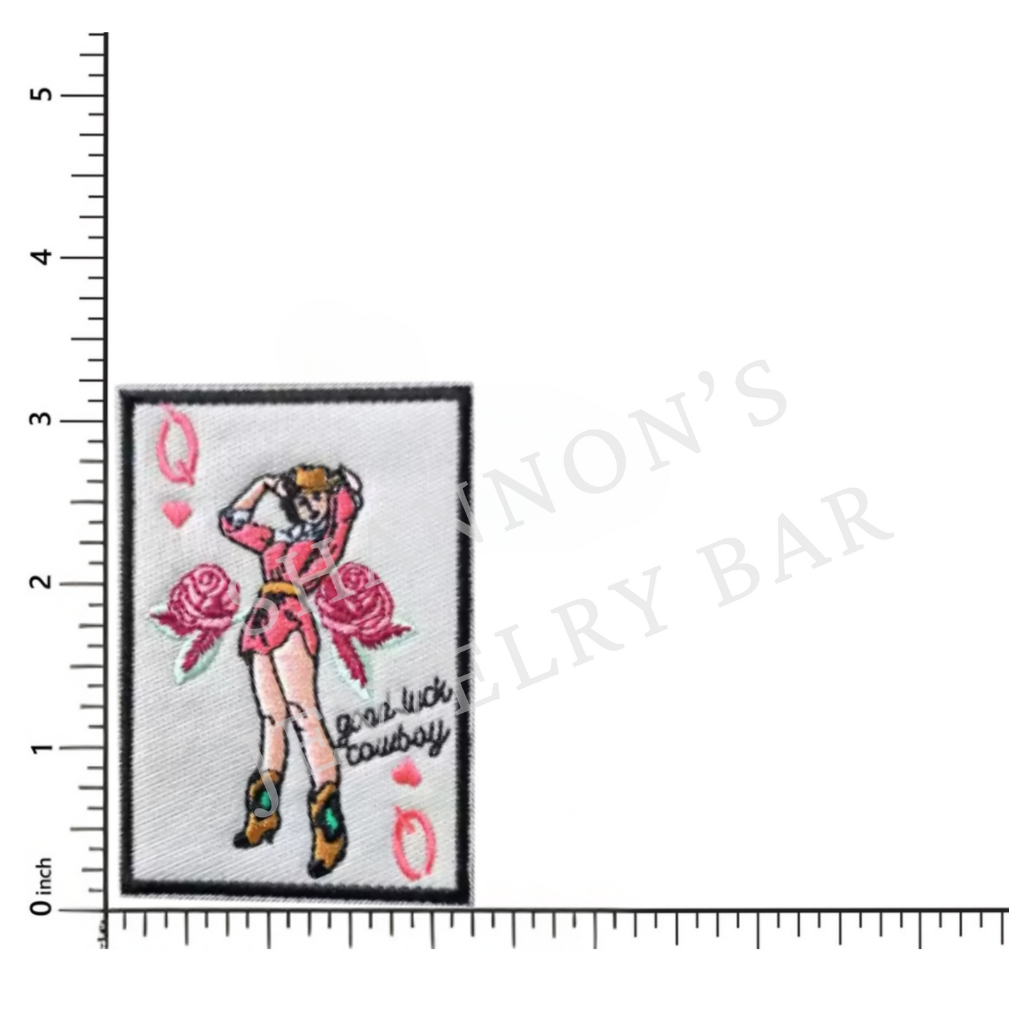 Good Luck Cowboy Queen Patch | Retro Pinup Western Iron-On