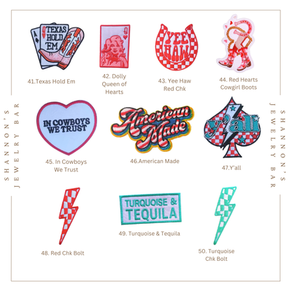 HANDMADE PATCHES - Iron On Patches, Trucker Hat Patch, Western Patch, Trendy Patch, Belt Bag Patch, Patch Bundles, Embroidered Patches