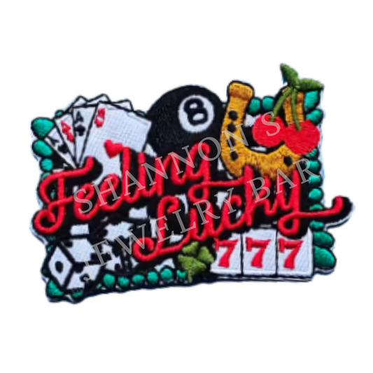 Feelin’ Lucky Gambling Patch - Embroidered Iron-on Patch