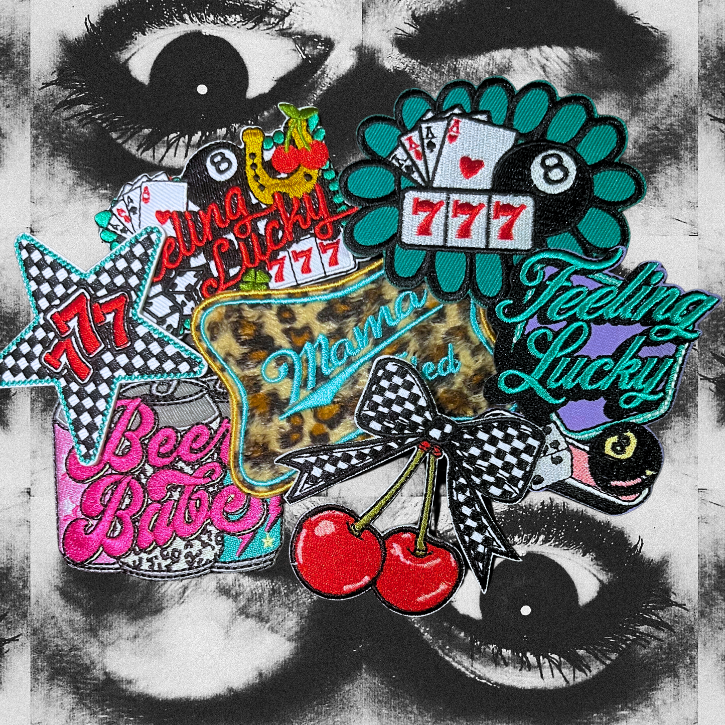 Turquoise Skeleton Peace Hand Patch | Western Rock Embroidered Iron-On