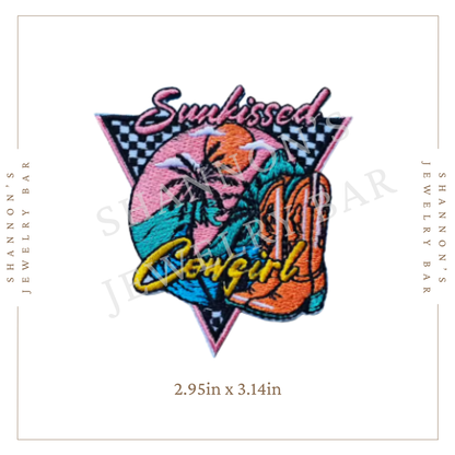 Sunkissed Cowgirl Embroidered Patch | Retro Western Summer Iron-On