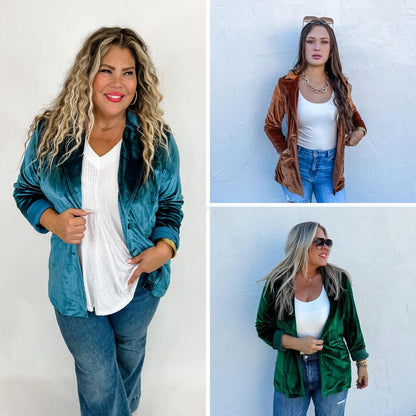PREORDER: Velvet Blazer in Three Colors - Shannon’s Jewelry Bar