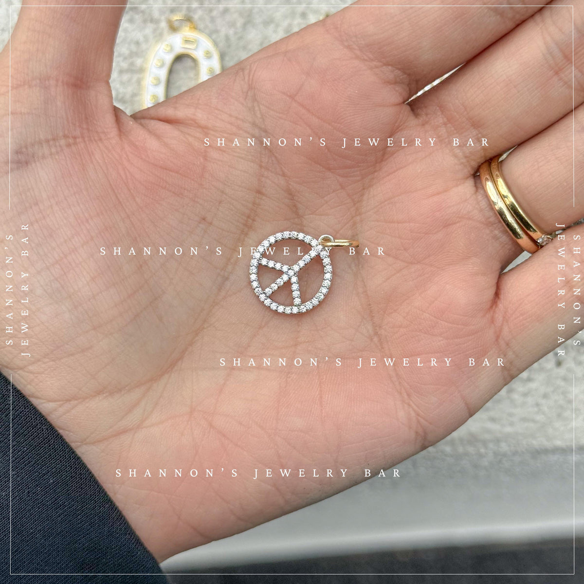 Peace Sign Charm Pendant, CZ Peace Symbol Charm, Boho Jewelry Charm, Festival Necklace Charm, Hippie Jewelry Pendant