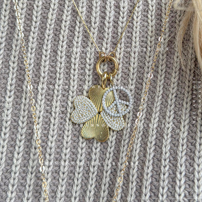 Peace Sign Charm Pendant, CZ Peace Symbol Charm, Boho Jewelry Charm, Festival Necklace Charm, Hippie Jewelry Pendant