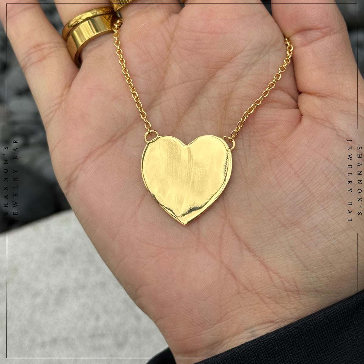 "It Girl" Necklace: 18K Gold Vermeil Heart Pendant Necklace, Minimal Gold Heart Necklace, Custom Engraved Necklace, Everyday Jewelry