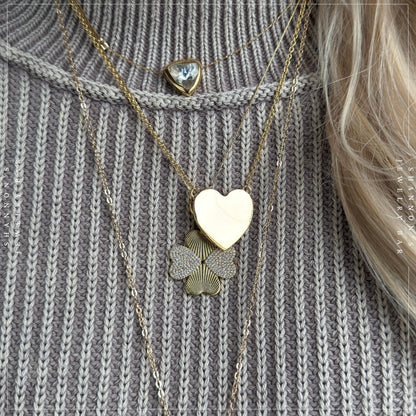 "It Girl" Necklace: 18K Gold Vermeil Heart Pendant Necklace, Minimal Gold Heart Necklace, Custom Engraved Necklace, Everyday Jewelry
