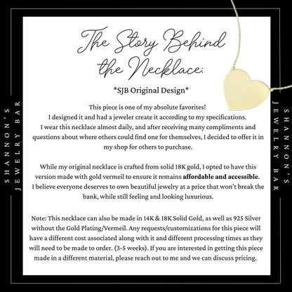 "It Girl" Necklace: 18K Gold Vermeil Heart Pendant Necklace, Minimal Gold Heart Necklace, Custom Engraved Necklace, Everyday Jewelry