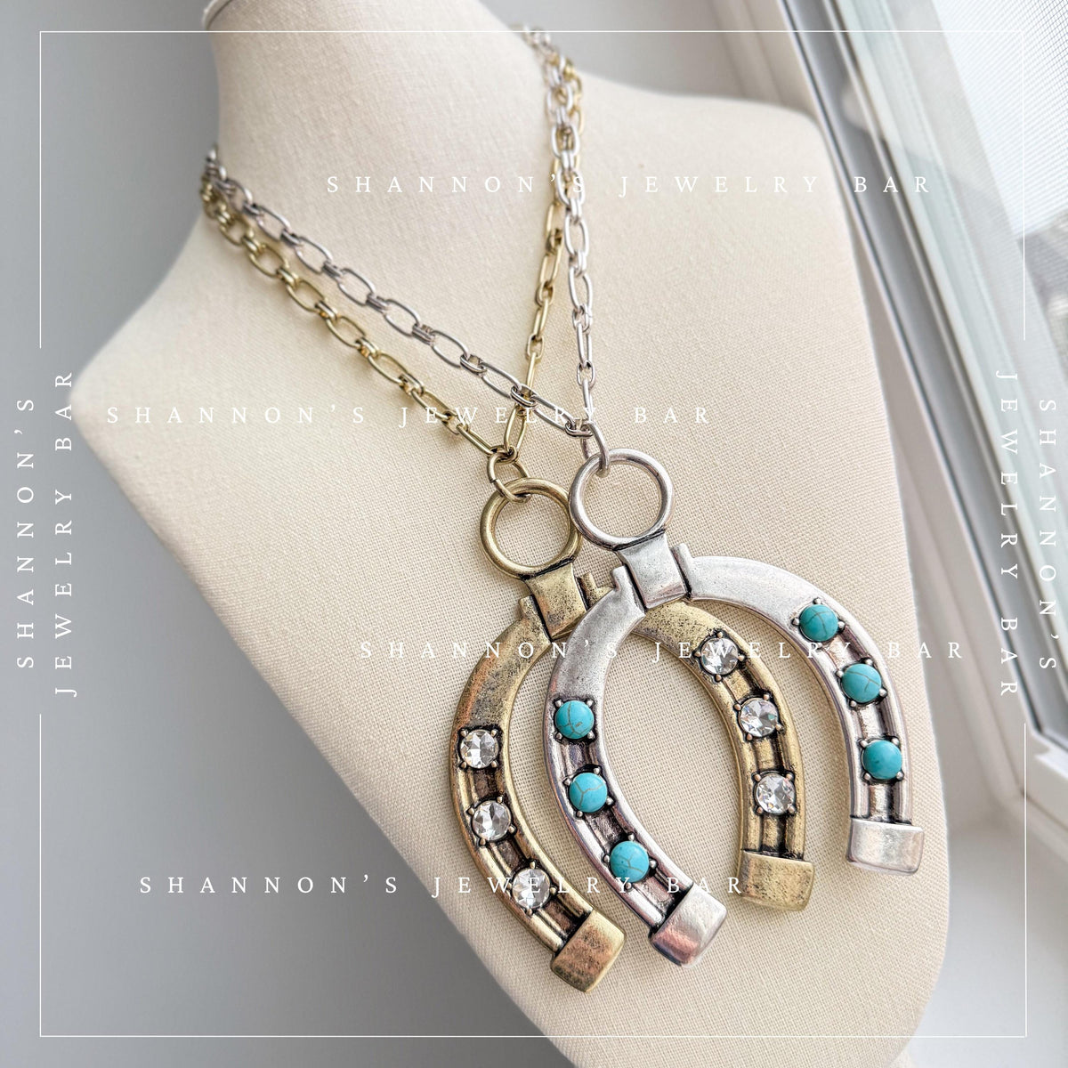 Western Horseshoe Necklace, CZ Horseshoe Pendant, Cowgirl Necklace, Horse Lover Gift, Western Jewelry, Rodeo Necklace, Equestrian Jewelry