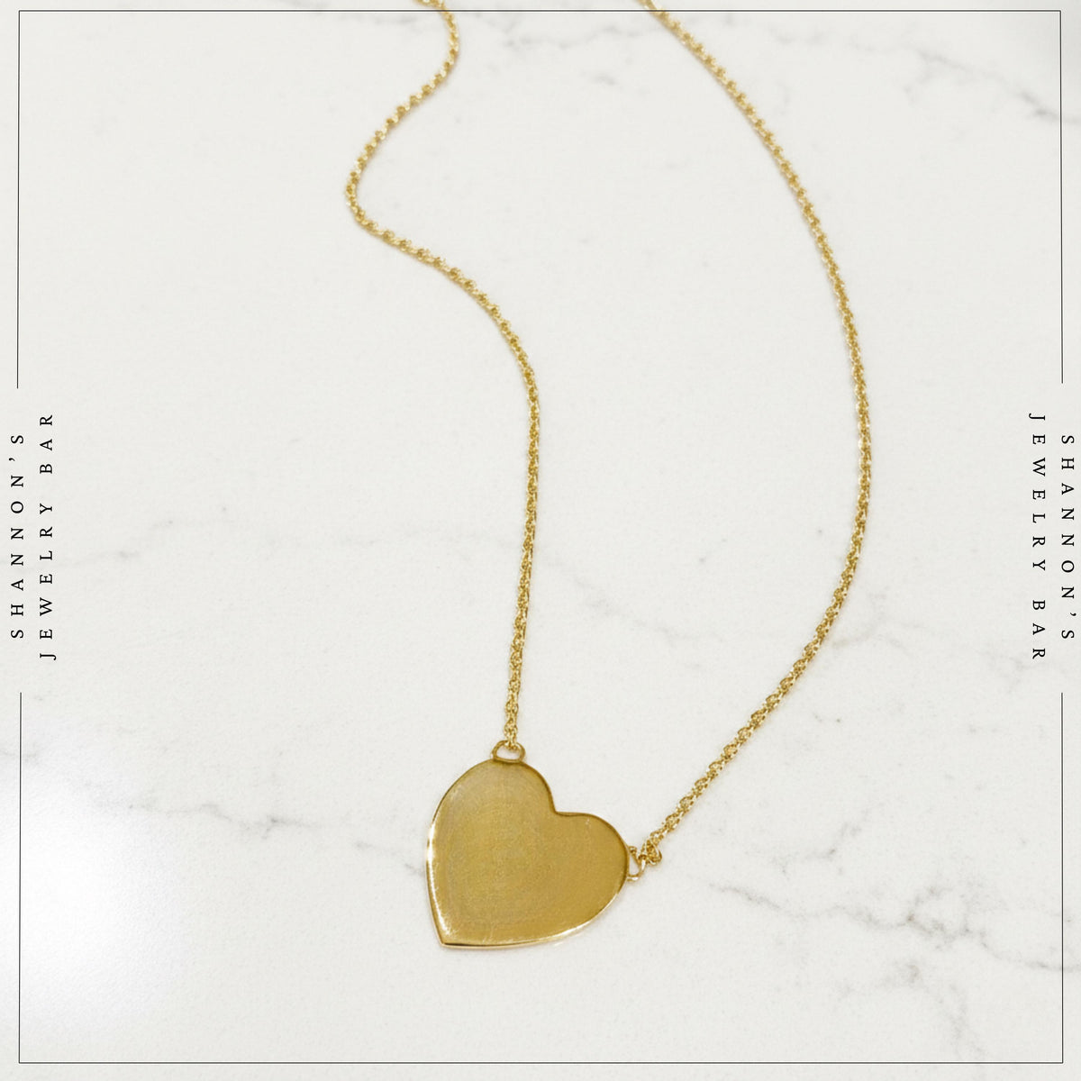 "It Girl" Necklace: 18K Gold Vermeil Heart Pendant Necklace, Minimal Gold Heart Necklace, Custom Engraved Necklace, Everyday Jewelry