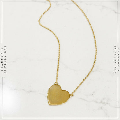 "It Girl" Necklace: 18K Gold Vermeil Heart Pendant Necklace, Minimal Gold Heart Necklace, Custom Engraved Necklace, Everyday Jewelry