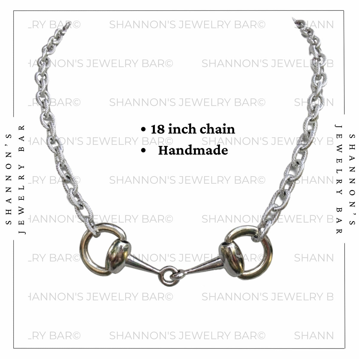 Horse Bit Necklace w/ Rope Chain: Equestrian Jewelry, Stainless Steel, Snaffle Bit, Women's Jewelry, Western