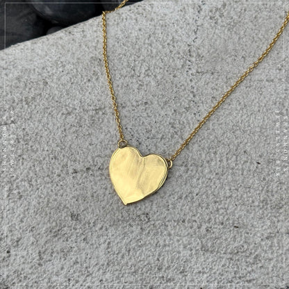 "It Girl" Necklace: 18K Gold Vermeil Heart Pendant Necklace, Minimal Gold Heart Necklace, Custom Engraved Necklace, Everyday Jewelry