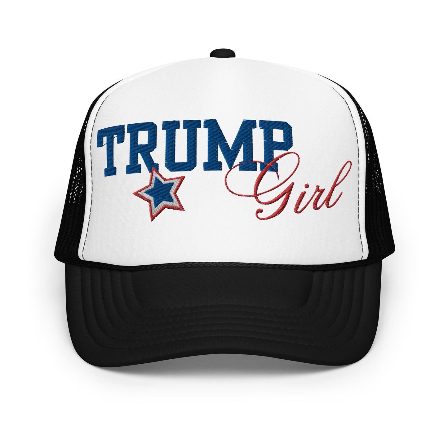 Trump Girl Red White & Blue - Embroidered Foam trucker hat