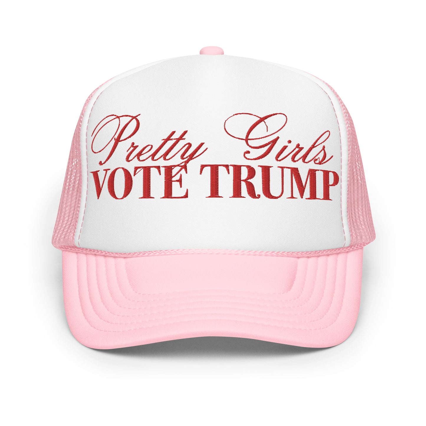 Pretty Girls Vote Trump - Otto Foam trucker hat, MAGA 2024, Trump Hat, Trendy Trump Hats, Embroidered