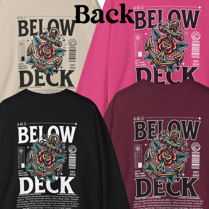 Below Deck Neo Traditional Tattoo Crewneck Sweatshirt, Bravo, Reality TV, Fan Merch, Below Deck Gift, Gifts for Bravo Reality TV fans