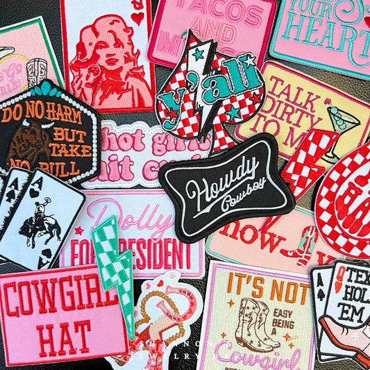 HANDMADE PATCHES - Iron On Patches, Trucker Hat Patch, Western Patch, Trendy Patch, Belt Bag Patch, Patch Bundles, Embroidered Patches