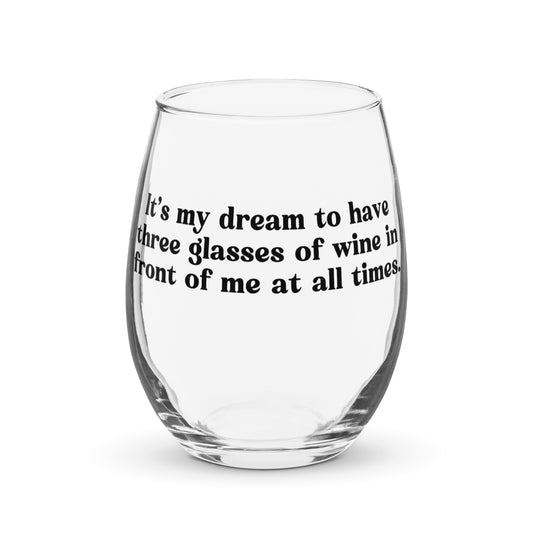 3 Wine Glasses In Front of Me at All Times - Stemless wine glass - VPR Stassi Schroeder Quotes