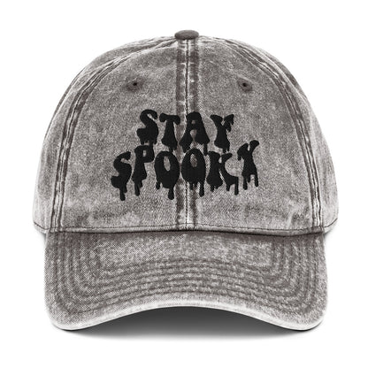 Stay Spooky Embroidered Vintage Cotton Twill Cap - Dad Hat