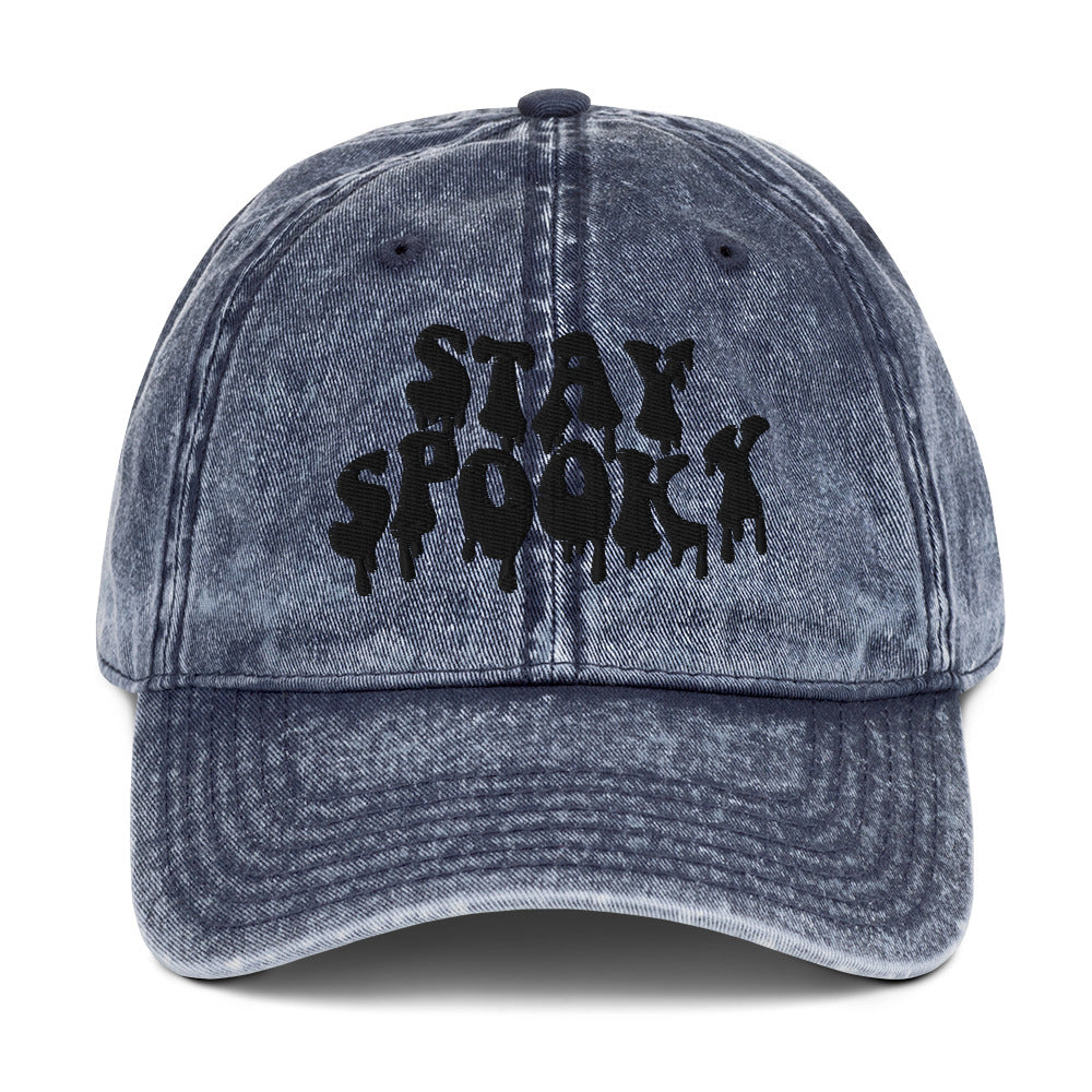 Stay Spooky Embroidered Vintage Cotton Twill Cap - Dad Hat