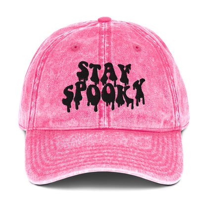 Stay Spooky Embroidered Vintage Cotton Twill Cap - Dad Hat