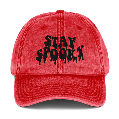 Stay Spooky Embroidered Vintage Cotton Twill Cap - Dad Hat