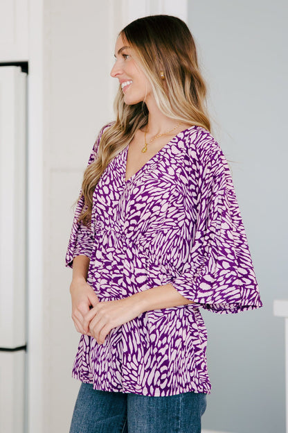 Dearest Dreamer Peplum Top in Painted Purple - Shannon’s Jewelry Bar