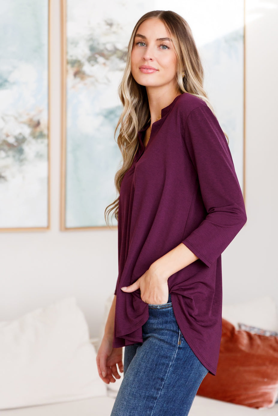 So Outstanding Top in Dark Magenta - Shannon’s Jewelry Bar